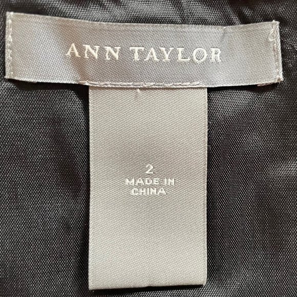 ANN TAYLOR Black White Silk Embroidered Skirt - Picture 5 of 5